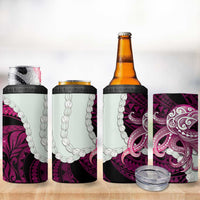 Pink Galaxy Polynesia Tribal Octopus Tattoo 4 in 1 Can Cooler Tumbler Pikake Lei Polynesian Pattern LT14 - Polynesian Pride