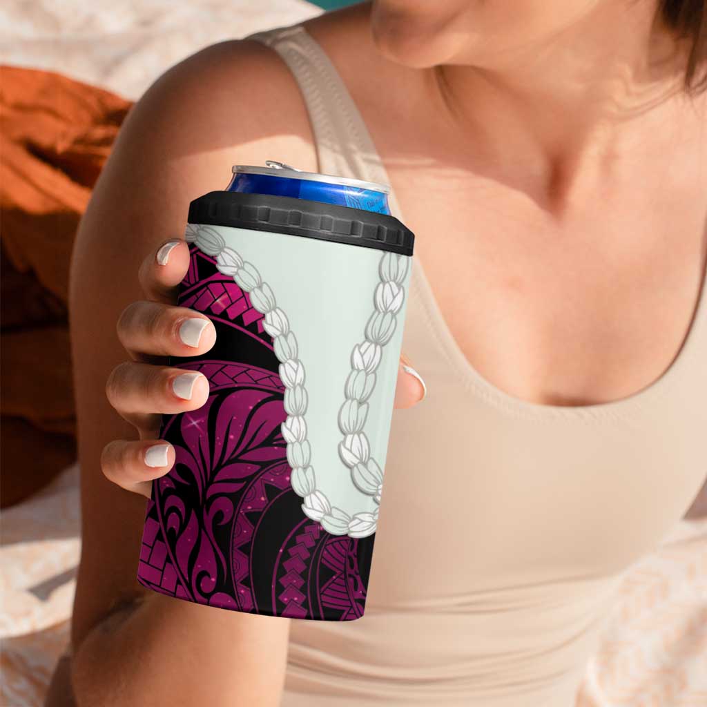 Pink Galaxy Polynesia Tribal Octopus Tattoo 4 in 1 Can Cooler Tumbler Pikake Lei Polynesian Pattern LT14 - Polynesian Pride