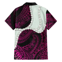 Pink Galaxy Polynesia Tribal Octopus Tattoo Family Matching Short Sleeve Bodycon Dress and Hawaiian Shirt Pikake Lei Polynesian Pattern