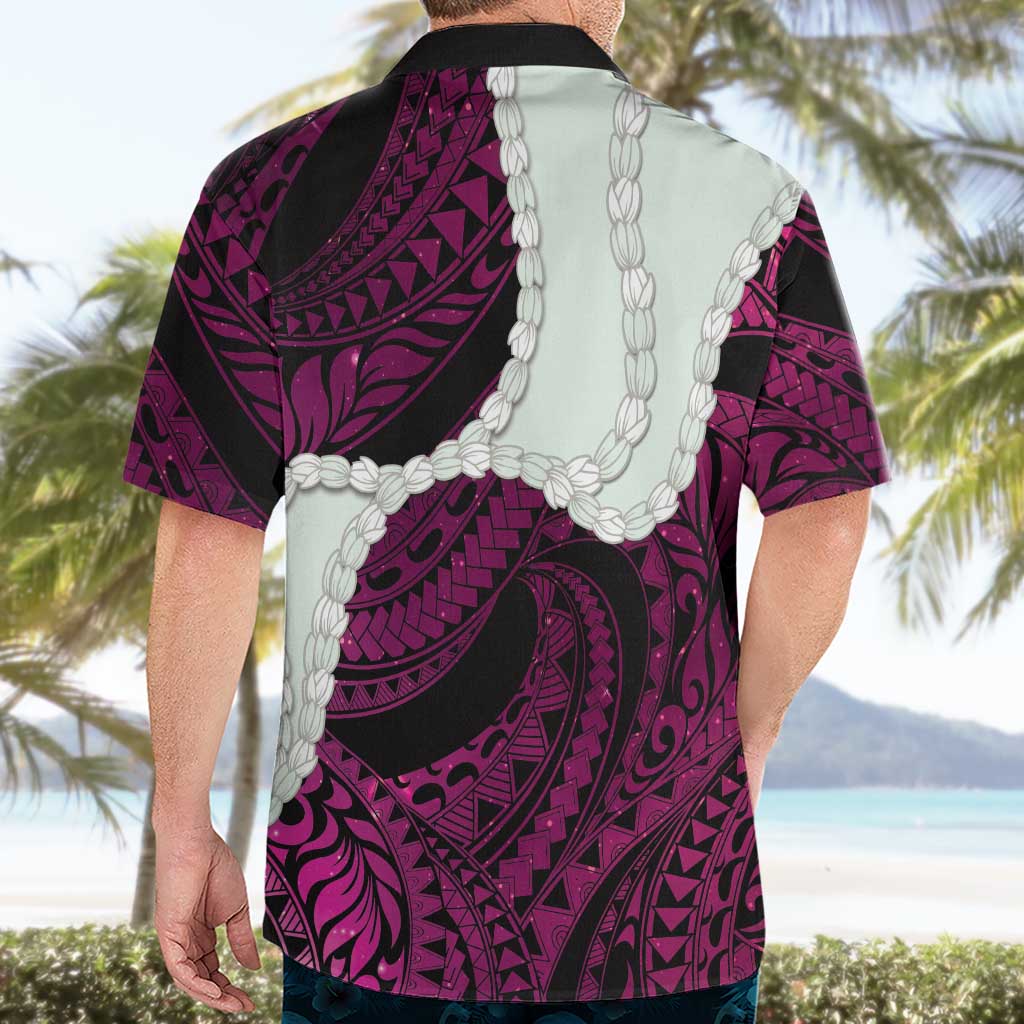 Pink Galaxy Polynesia Tribal Octopus Tattoo Hawaiian Shirt Pikake Lei Polynesian Pattern
