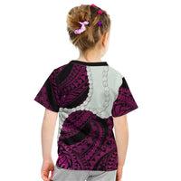 Pink Galaxy Polynesia Tribal Octopus Tattoo Kid T Shirt Pikake Lei Polynesian Pattern