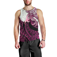 Pink Galaxy Polynesia Tribal Octopus Tattoo Men Tank Top Pikake Lei Polynesian Pattern