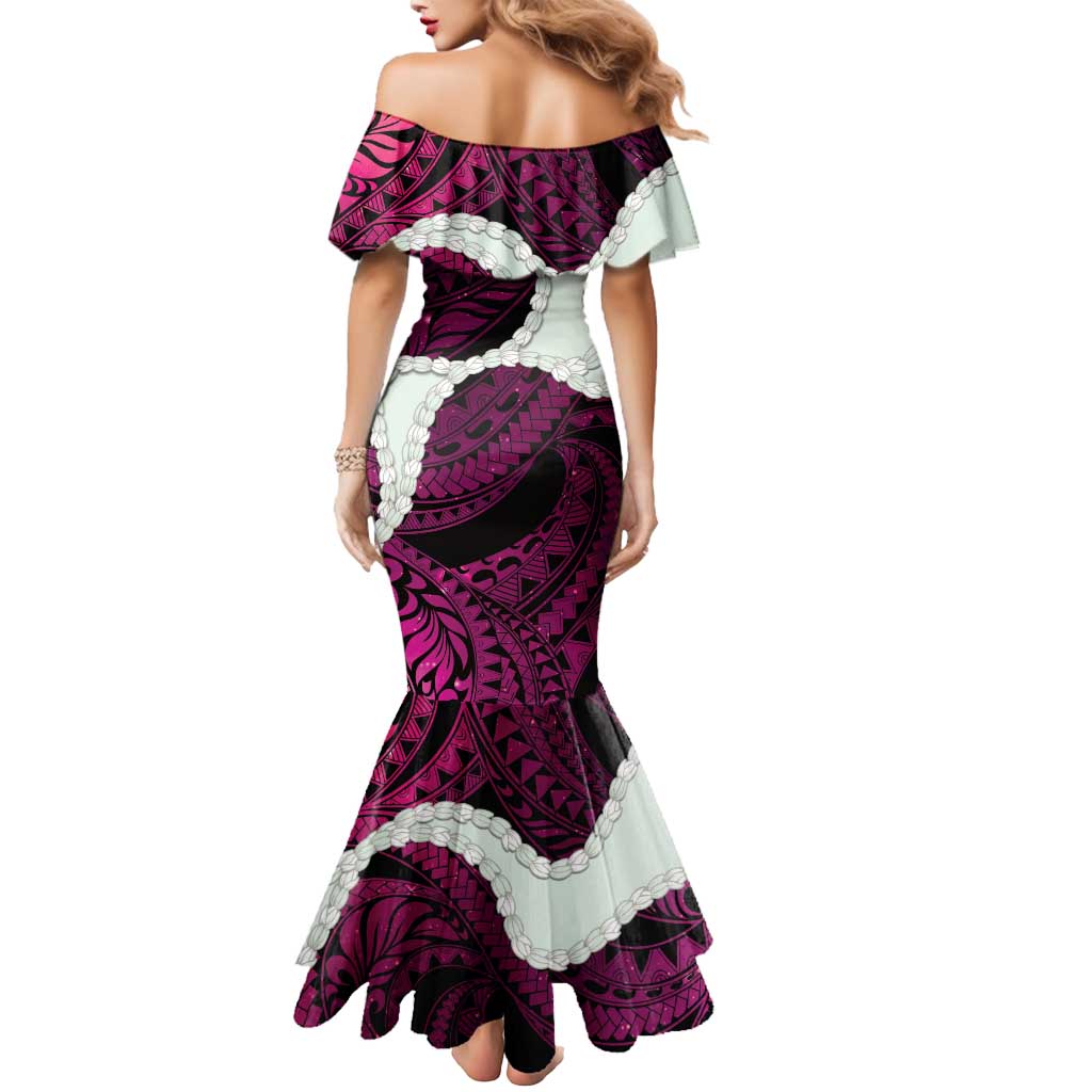 Pink Galaxy Polynesia Tribal Octopus Tattoo Mermaid Dress Pikake Lei Polynesian Pattern