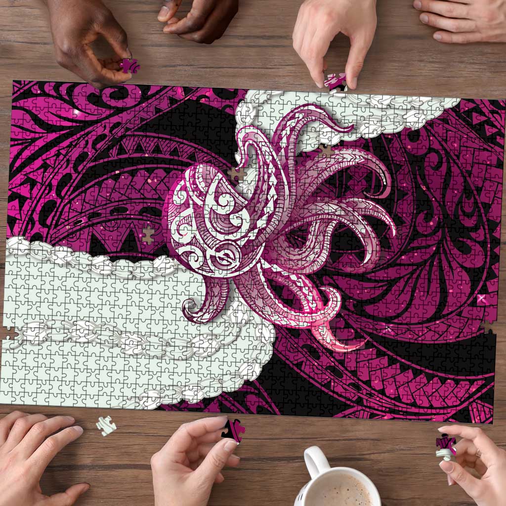 Pink Galaxy Polynesia Tribal Octopus Tattoo Puzzle Pikake Lei Polynesian Pattern