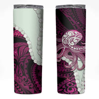 Pink Galaxy Polynesia Tribal Octopus Tattoo Skinny Tumbler Pikake Lei Polynesian Pattern LT14 Pink - Polynesian Pride