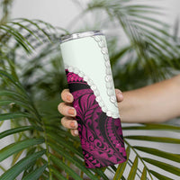 Pink Galaxy Polynesia Tribal Octopus Tattoo Skinny Tumbler Pikake Lei Polynesian Pattern LT14 - Polynesian Pride