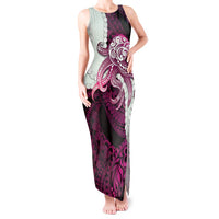 Pink Galaxy Polynesia Tribal Octopus Tattoo Tank Maxi Dress Pikake Lei Polynesian Pattern