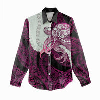 Pink Galaxy Polynesia Tribal Octopus Tattoo Women Casual Shirt Pikake Lei Polynesian Pattern LT14 - Polynesian Pride