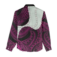 Pink Galaxy Polynesia Tribal Octopus Tattoo Women Casual Shirt Pikake Lei Polynesian Pattern LT14 - Polynesian Pride