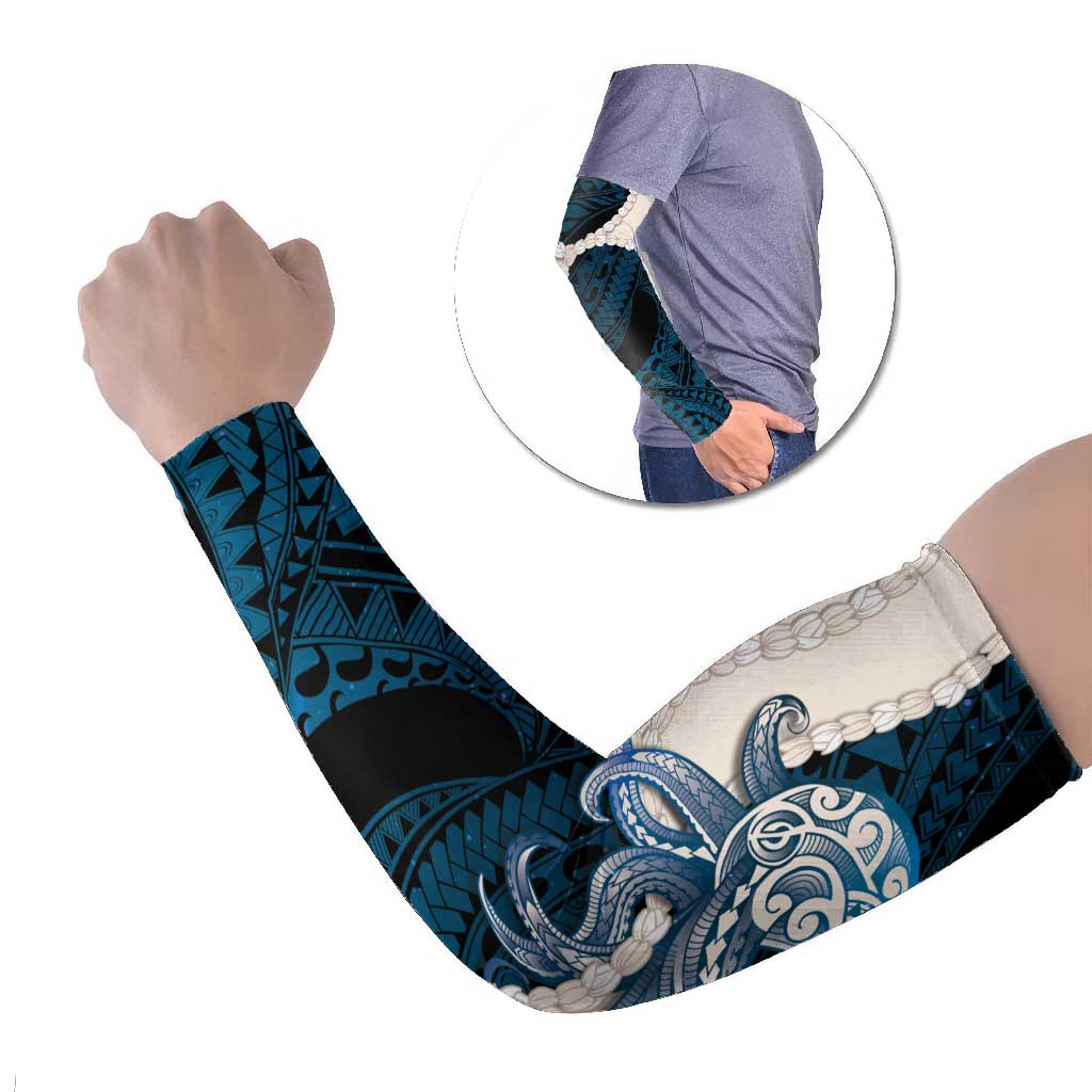 Blue Galaxy Polynesia Tribal Octopus Tattoo Arm Sleeves Pikake Lei Polynesian Pattern