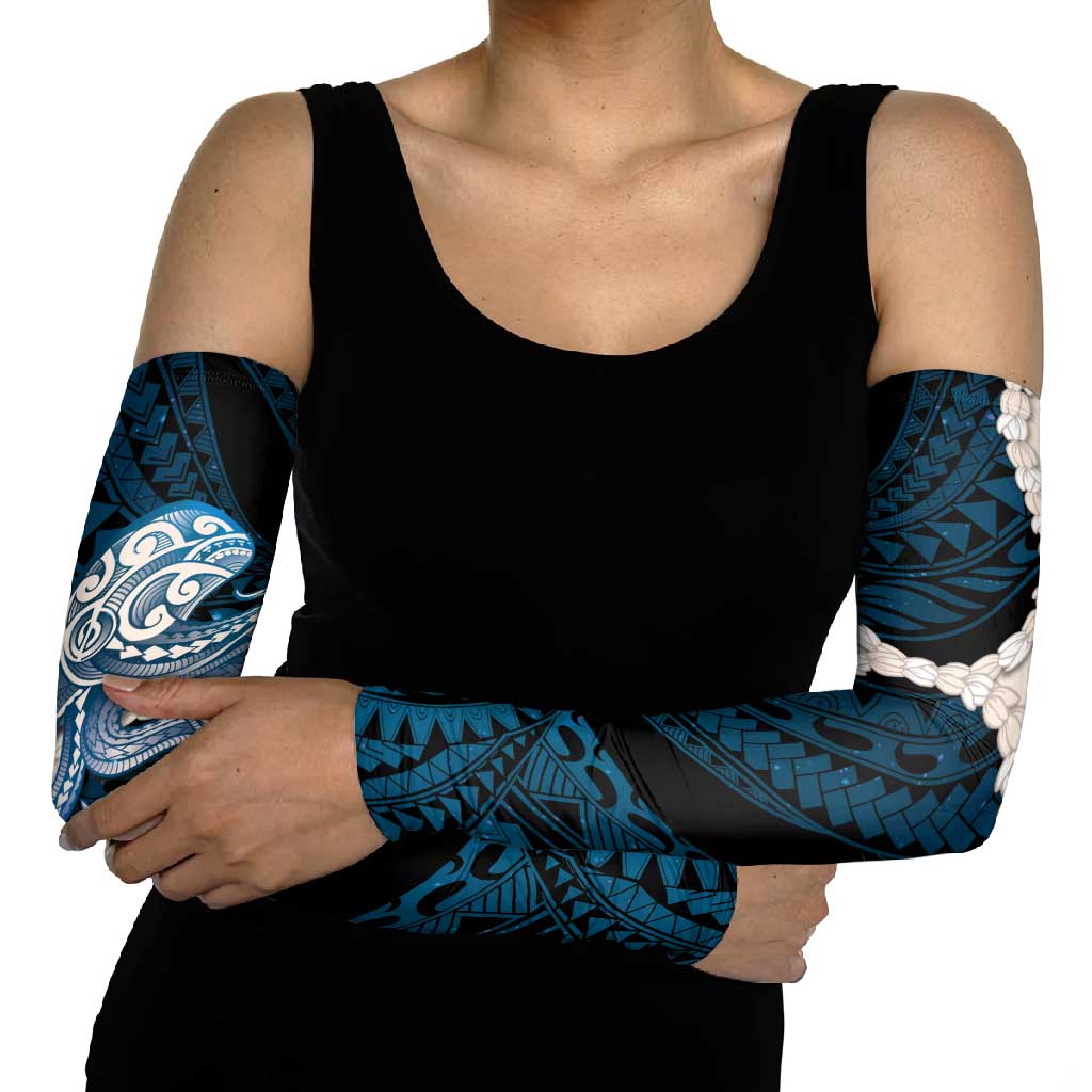Blue Galaxy Polynesia Tribal Octopus Tattoo Arm Sleeves Pikake Lei Polynesian Pattern