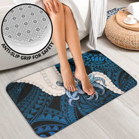 Blue Galaxy Polynesia Tribal Octopus Tattoo Bathroom Set Pikake Lei Polynesian Pattern