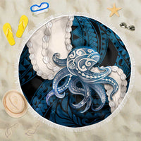 Blue Galaxy Polynesia Tribal Octopus Tattoo Beach Blanket Pikake Lei Polynesian Pattern