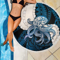 Blue Galaxy Polynesia Tribal Octopus Tattoo Beach Blanket Pikake Lei Polynesian Pattern