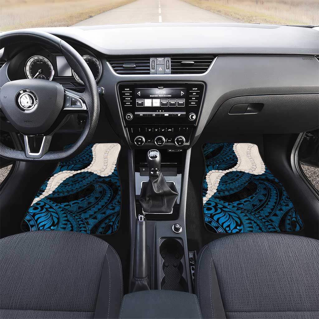 Blue Galaxy Polynesia Tribal Octopus Tattoo Car Mats Pikake Lei Polynesian Pattern