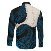 Blue Galaxy Polynesia Tribal Octopus Tattoo Family Matching Off Shoulder Short Dress and Hawaiian Shirt Pikake Lei Polynesian Pattern