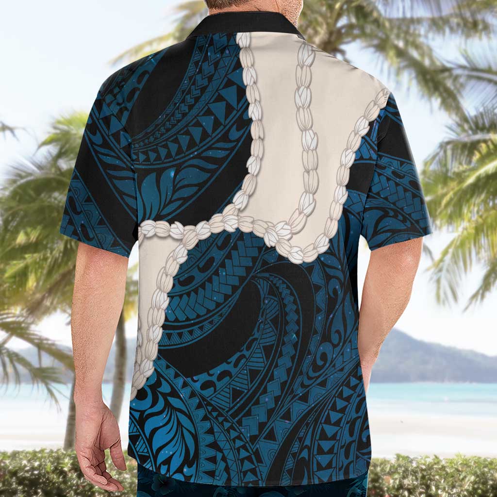 Blue Galaxy Polynesia Tribal Octopus Tattoo Hawaiian Shirt Pikake Lei Polynesian Pattern