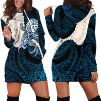 Blue Galaxy Polynesia Tribal Octopus Tattoo Hoodie Dress Pikake Lei Polynesian Pattern LT14 - Polynesian Pride