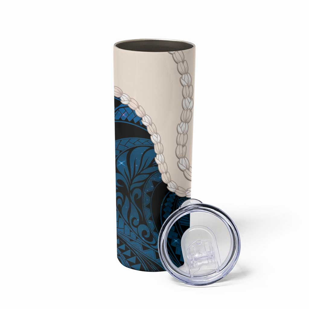 Blue Galaxy Polynesia Tribal Octopus Tattoo Skinny Tumbler Pikake Lei Polynesian Pattern