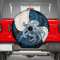 Blue Galaxy Polynesia Tribal Octopus Tattoo Spare Tire Cover Pikake Lei Polynesian Pattern