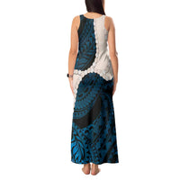 Blue Galaxy Polynesia Tribal Octopus Tattoo Tank Maxi Dress Pikake Lei Polynesian Pattern
