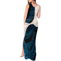 Blue Galaxy Polynesia Tribal Octopus Tattoo Tank Maxi Dress Pikake Lei Polynesian Pattern