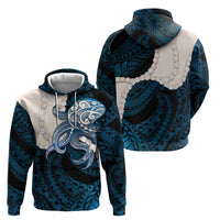 Blue Galaxy Polynesia Tribal Octopus Tattoo Zip Hoodie Pikake Lei Polynesian Pattern