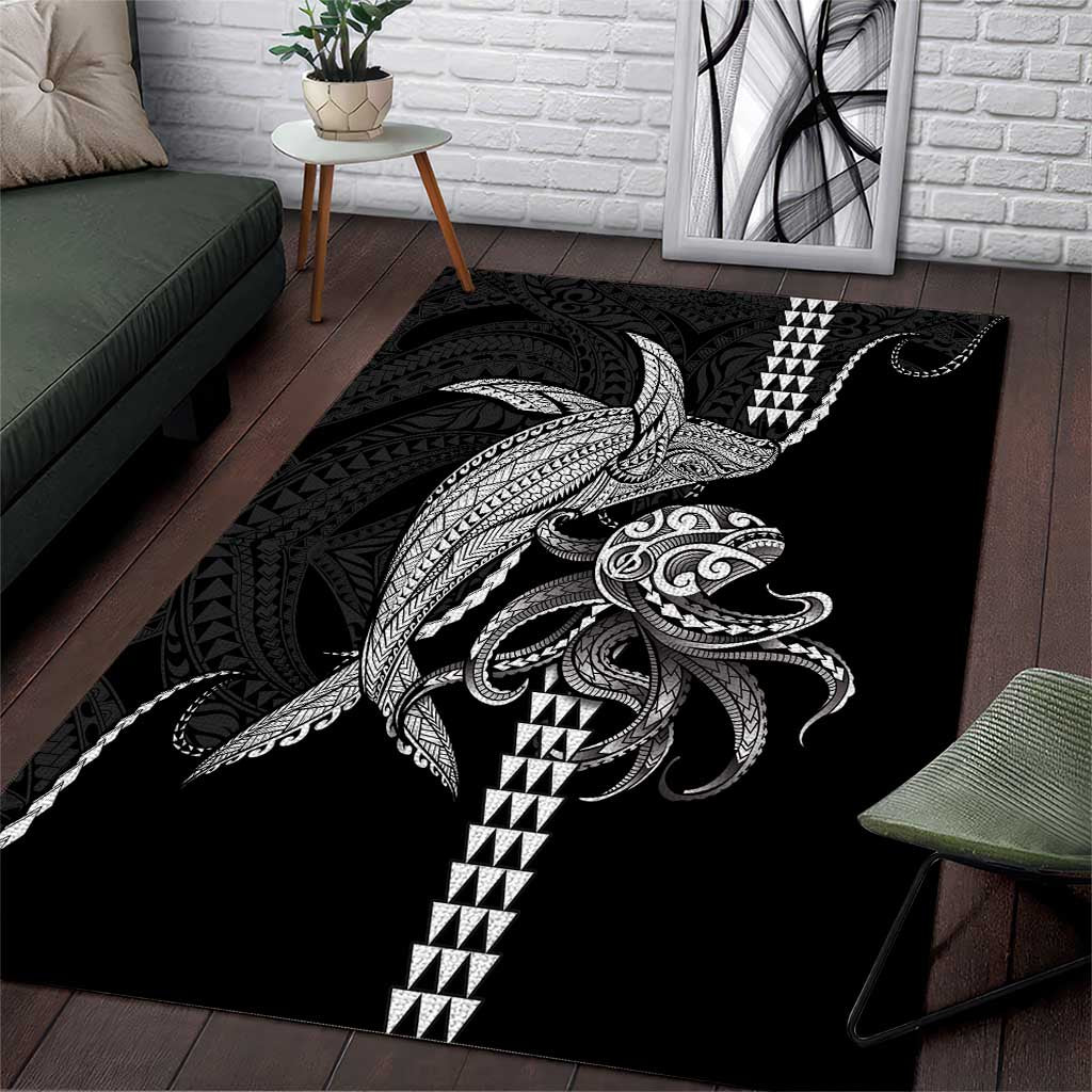 Kanaloa Aloha Hawaii Area Rug Humpback Whale Octopus Tattoo Kakau Pattern