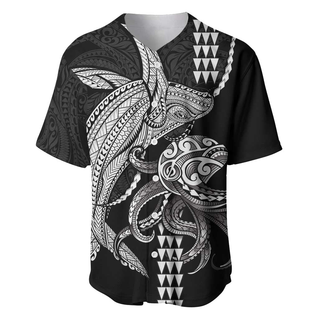 Kanaloa Aloha Hawaii Baseball Jersey Humpback Whale Octopus Tattoo Kakau Pattern