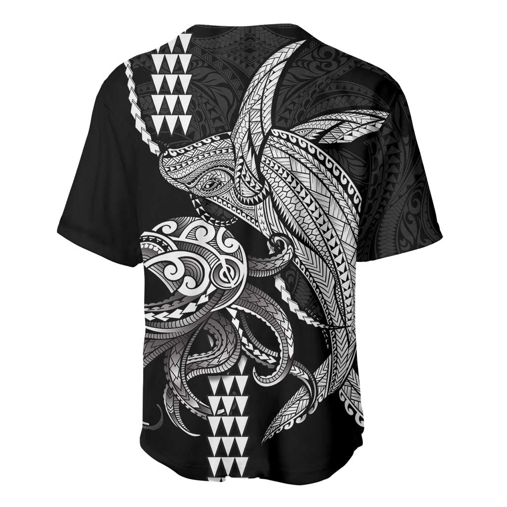 Kanaloa Aloha Hawaii Baseball Jersey Humpback Whale Octopus Tattoo Kakau Pattern