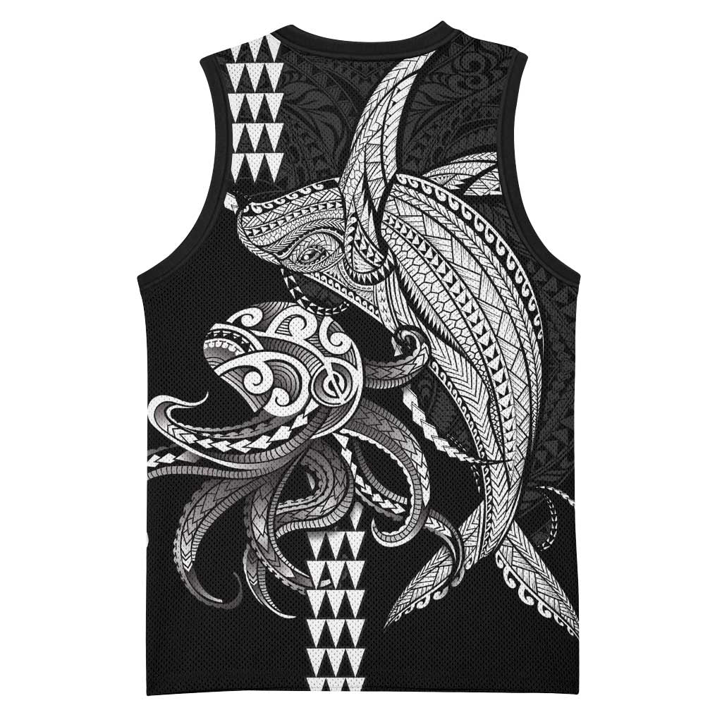 Kanaloa Aloha Hawaii Basketball Jersey Humpback Whale Octopus Tattoo Kakau Pattern