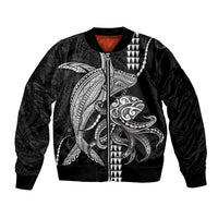 Kanaloa Aloha Hawaii Bomber Jacket Humpback Whale Octopus Tattoo Kakau Pattern
