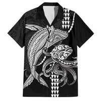 Kanaloa Aloha Hawaii Family Matching Summer Maxi Dress and Hawaiian Shirt Humpback Whale Octopus Tattoo Kakau Pattern