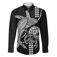 Kanaloa Aloha Hawaii Family Matching Summer Maxi Dress and Hawaiian Shirt Humpback Whale Octopus Tattoo Kakau Pattern