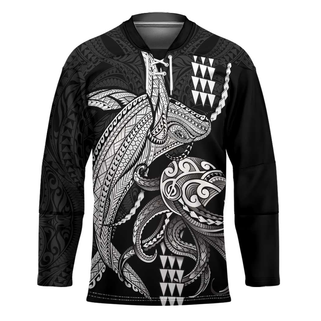 Kanaloa Aloha Hawaii Hockey Jersey Humpback Whale Octopus Tattoo Kakau Pattern