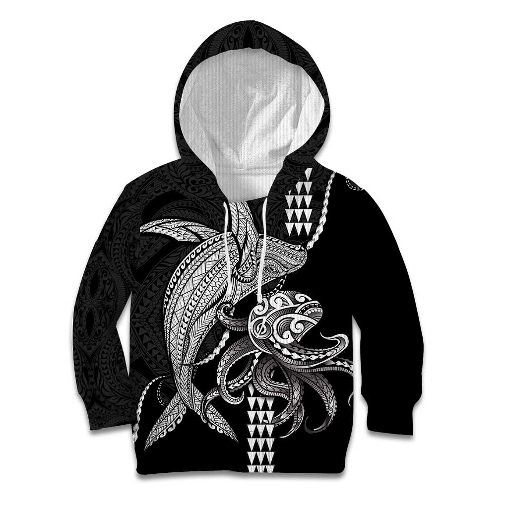 Kanaloa Aloha Hawaii Kid Hoodie Humpback Whale Octopus Tattoo Kakau Pattern