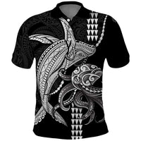 Kanaloa Aloha Hawaii Polo Shirt Humpback Whale Octopus Tattoo Kakau Pattern