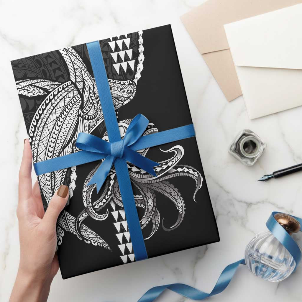 Kanaloa Aloha Hawaii Wrapping Paper Humpback Whale Octopus Tattoo Kakau Pattern