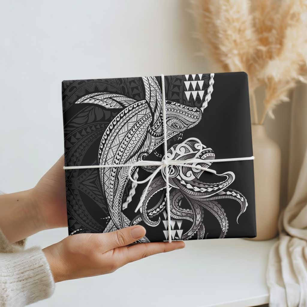 Kanaloa Aloha Hawaii Wrapping Paper Humpback Whale Octopus Tattoo Kakau Pattern