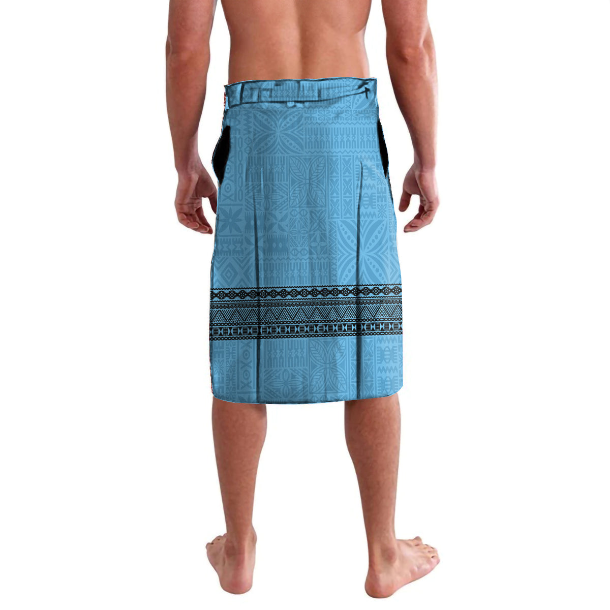 Personalised Fiji Darts Lavalava Fijian Tapa Pattern - Blue