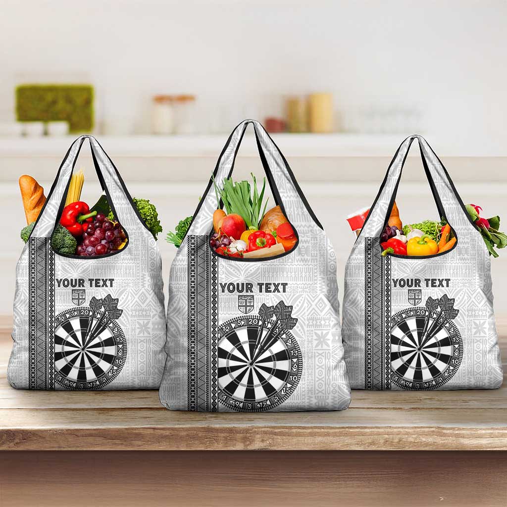 Fiji Darts Grocery Bag Fijian Tapa Pattern - White