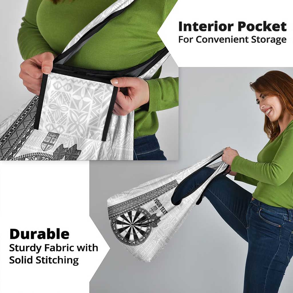 Fiji Darts Grocery Bag Fijian Tapa Pattern - White