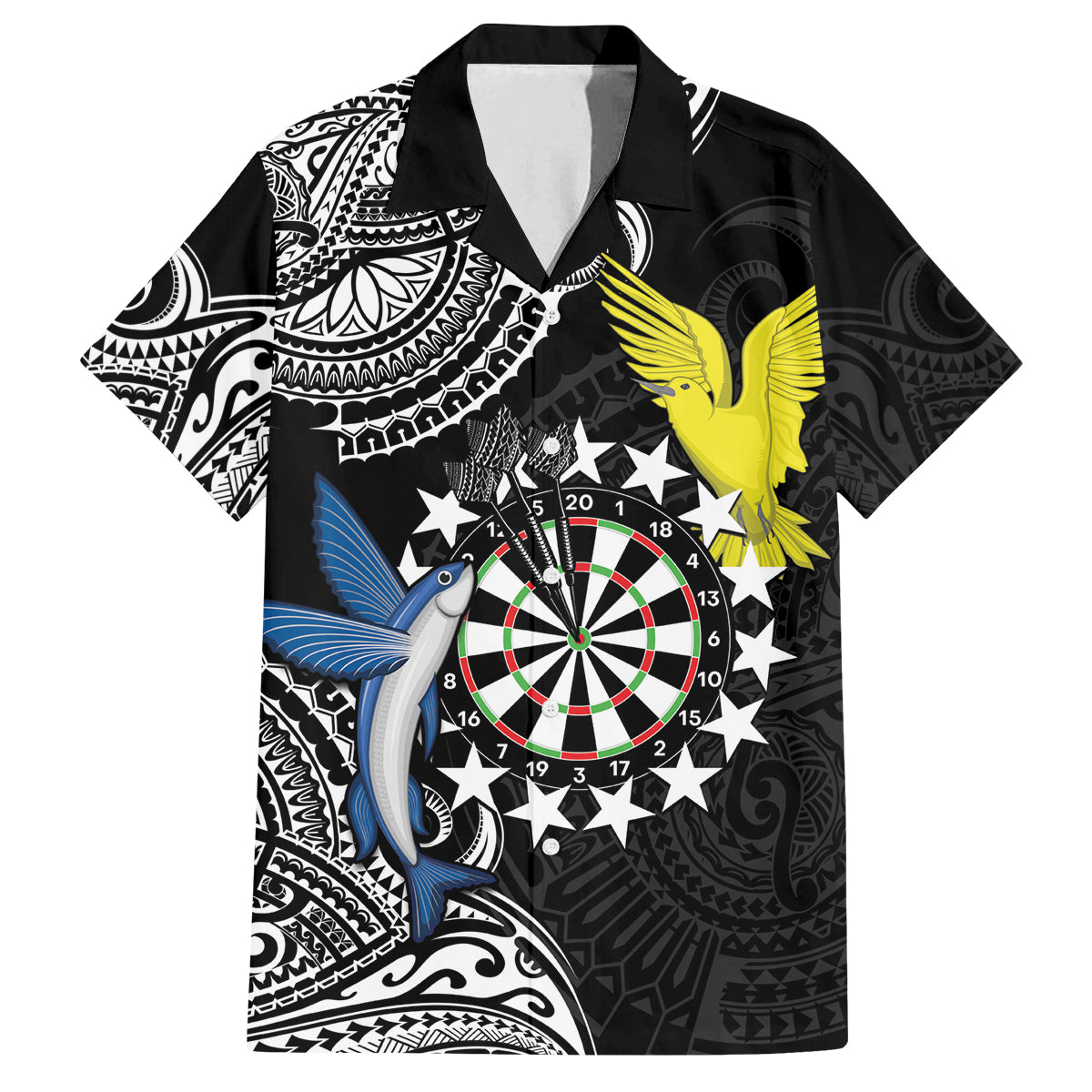 Personalised Cook Islands Darts Family Matching Tank Maxi Dress and Hawaiian Shirt Kuki Airani Tribal Pattern
