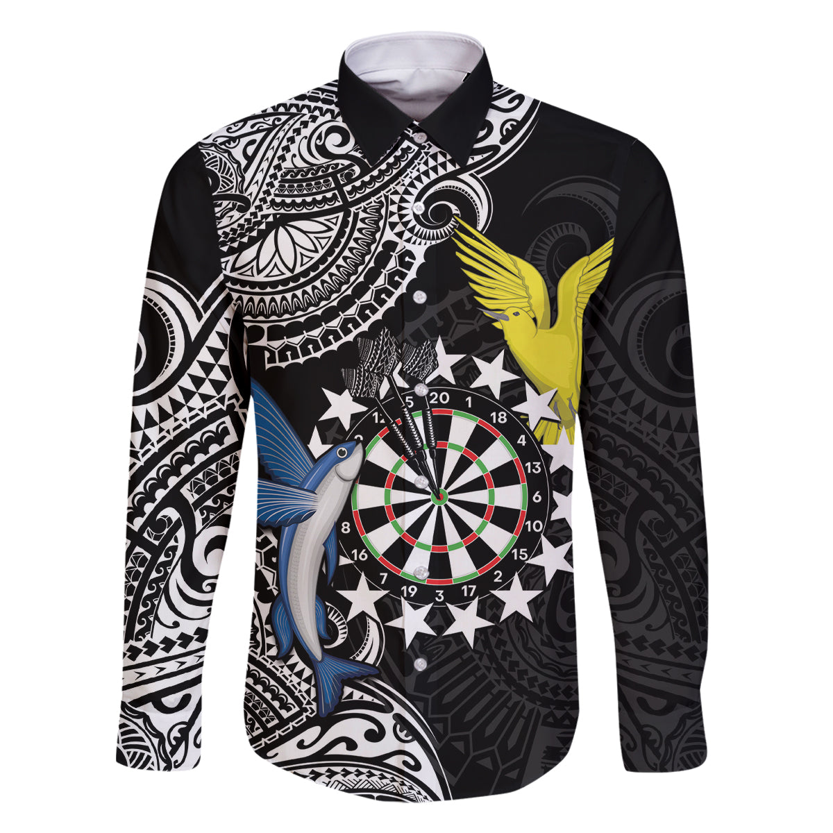 Personalised Cook Islands Darts Family Matching Tank Maxi Dress and Hawaiian Shirt Kuki Airani Tribal Pattern