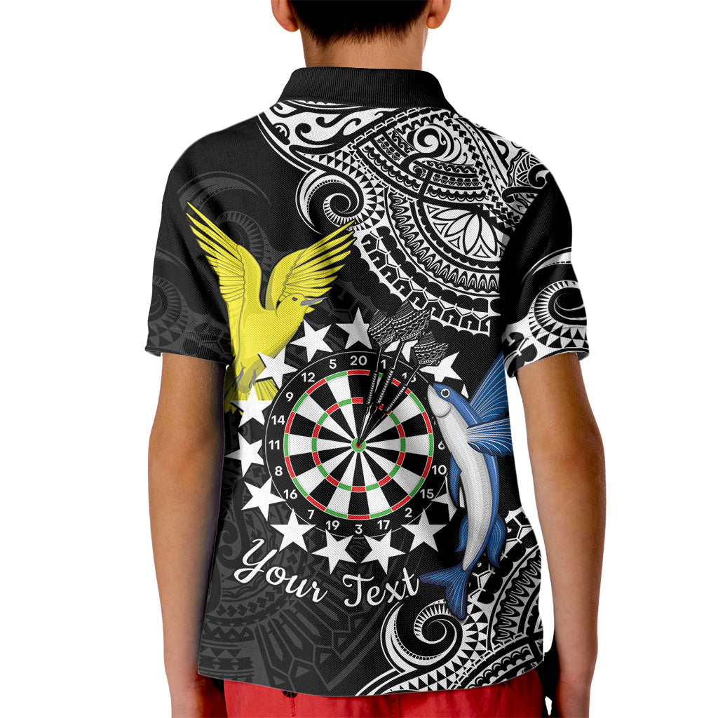 Personalised Cook Islands Darts Kid Polo Shirt Kuki Airani Tribal Pattern