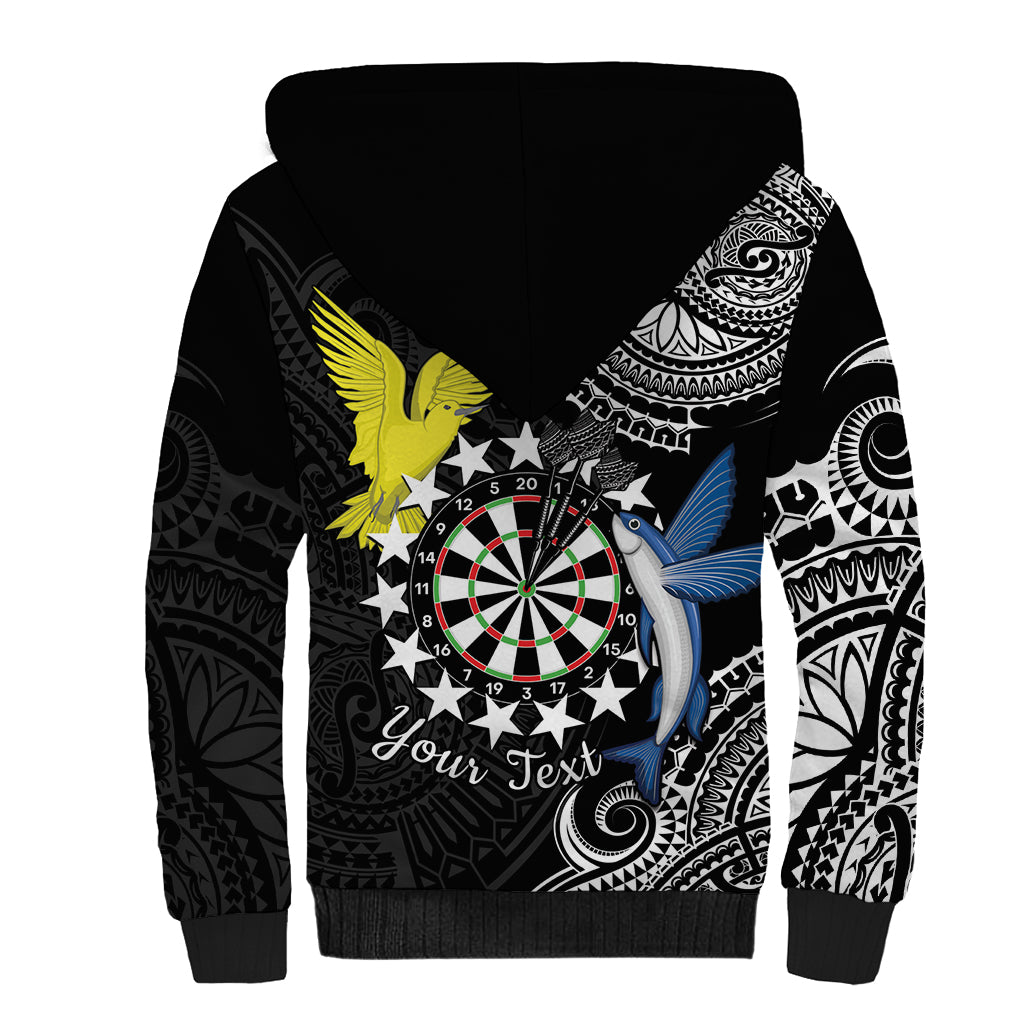 Personalised Cook Islands Darts Sherpa Hoodie Kuki Airani Tribal Pattern