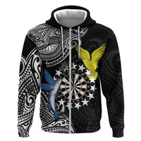 Personalised Cook Islands Darts Zip Hoodie Kuki Airani Tribal Pattern