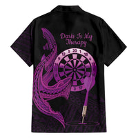 Aloha Hawaii Darts Family Matching Tank Maxi Dress and Hawaiian Shirt Dart Board With Polynesian Shark - Purple LT14 - Polynesian Pride