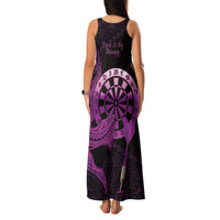 Aloha Hawaii Darts Family Matching Tank Maxi Dress and Hawaiian Shirt Dart Board With Polynesian Shark - Purple LT14 - Polynesian Pride
