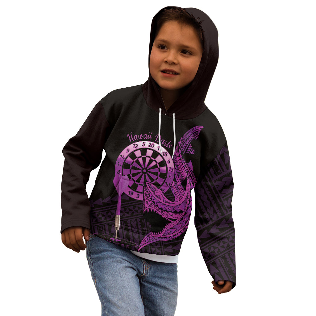 Aloha Hawaii Darts Kid Hoodie Dart Board With Polynesian Shark - Purple LT14 - Polynesian Pride